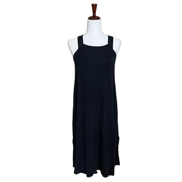 Massimo Dutti Wide Strap Racer Back Smock Dress. Weathered Black Size S. #1001 - Picture 2 of 6